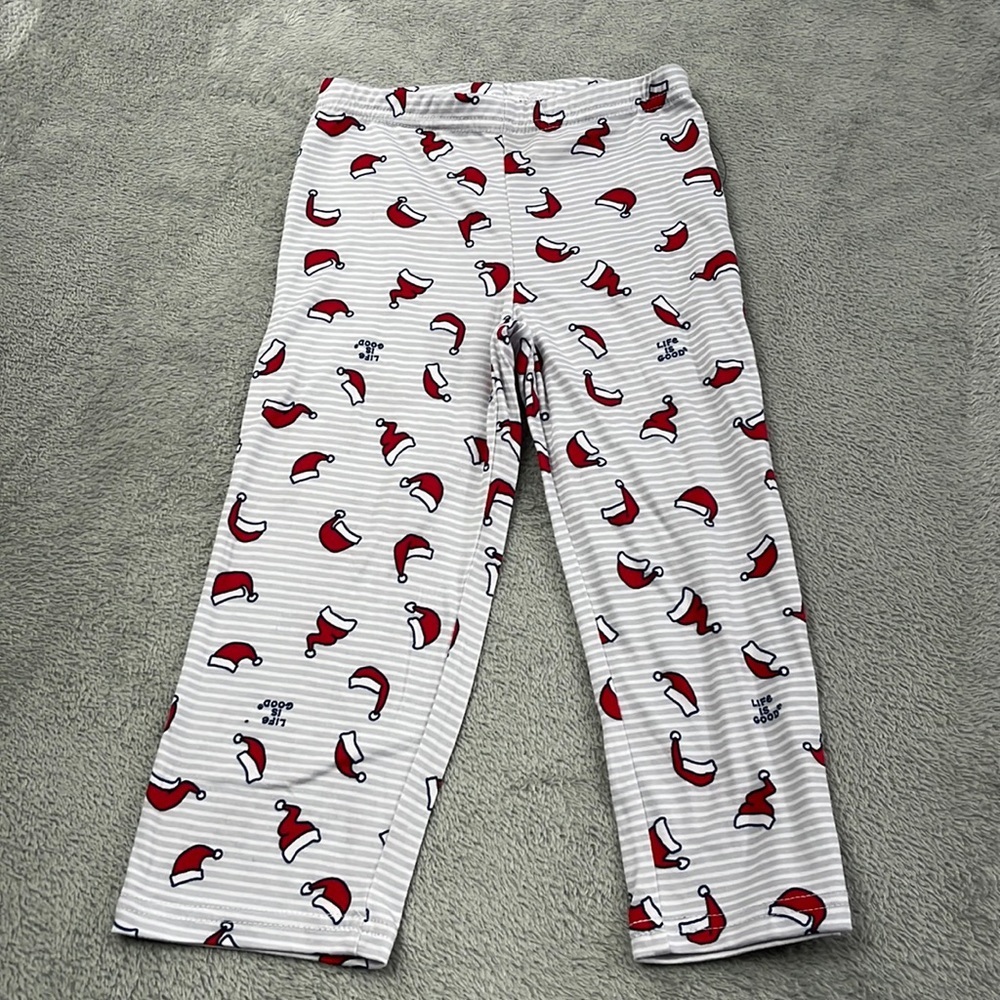 Life is Good 3T White Red Christmas Santa Hat Relaxed Fit PJ Bottoms